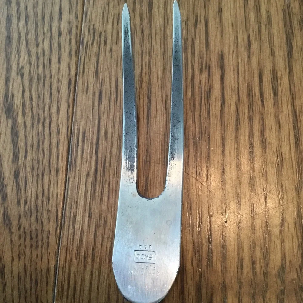 Vintage Ekco Meat Fork, Black Handle Stainless Steel, Wear